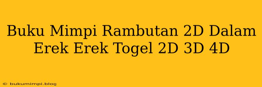 Buku Mimpi Rambutan 2D Dalam Erek Erek Togel 2D 3D 4D